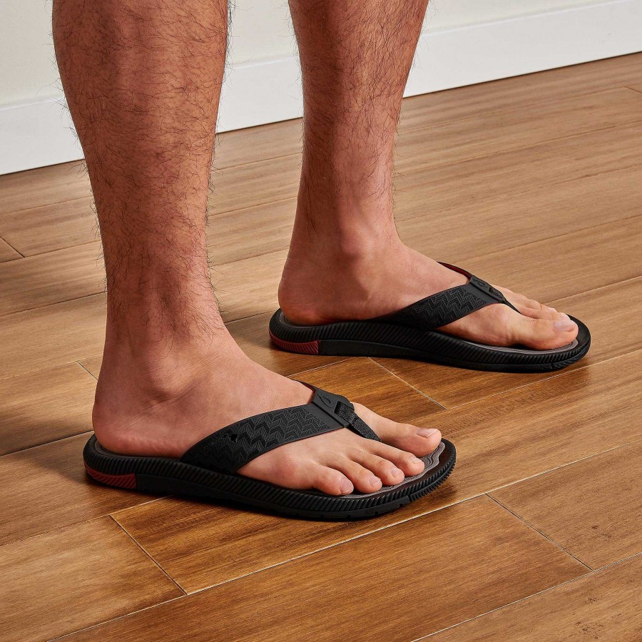 Men OluKai | Awiki Men'S Grippy Beach Sandals