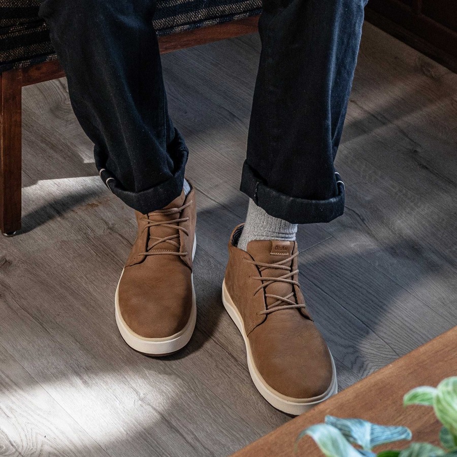 Men OluKai | Papaku 'Ili Men'S Nubuck Leather Boots