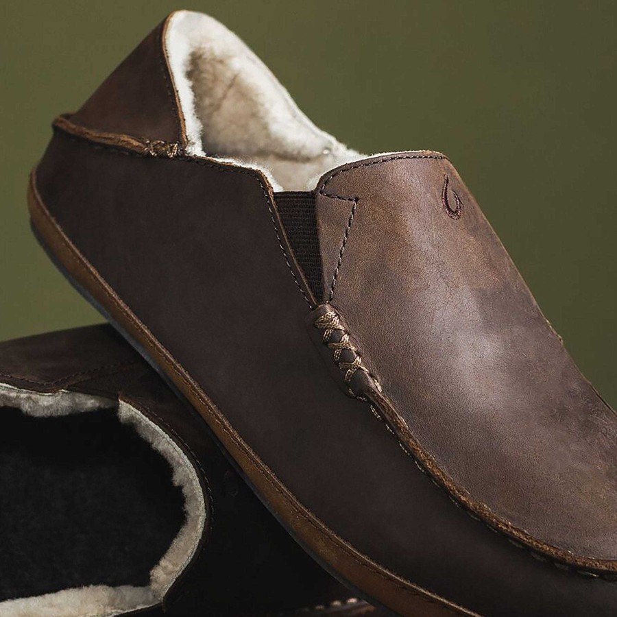 Men OluKai | Moloa Slipper Men'S Premium Leather Slippers