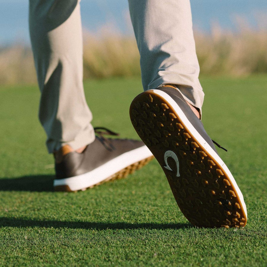 Men OluKai | Wai'Alae Men'S Leather Golf Shoes