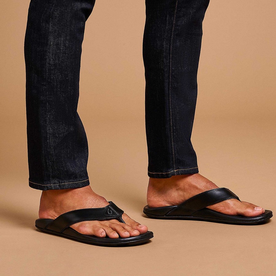 Men OluKai | Mekila Men'S High-Character Leather Sandals