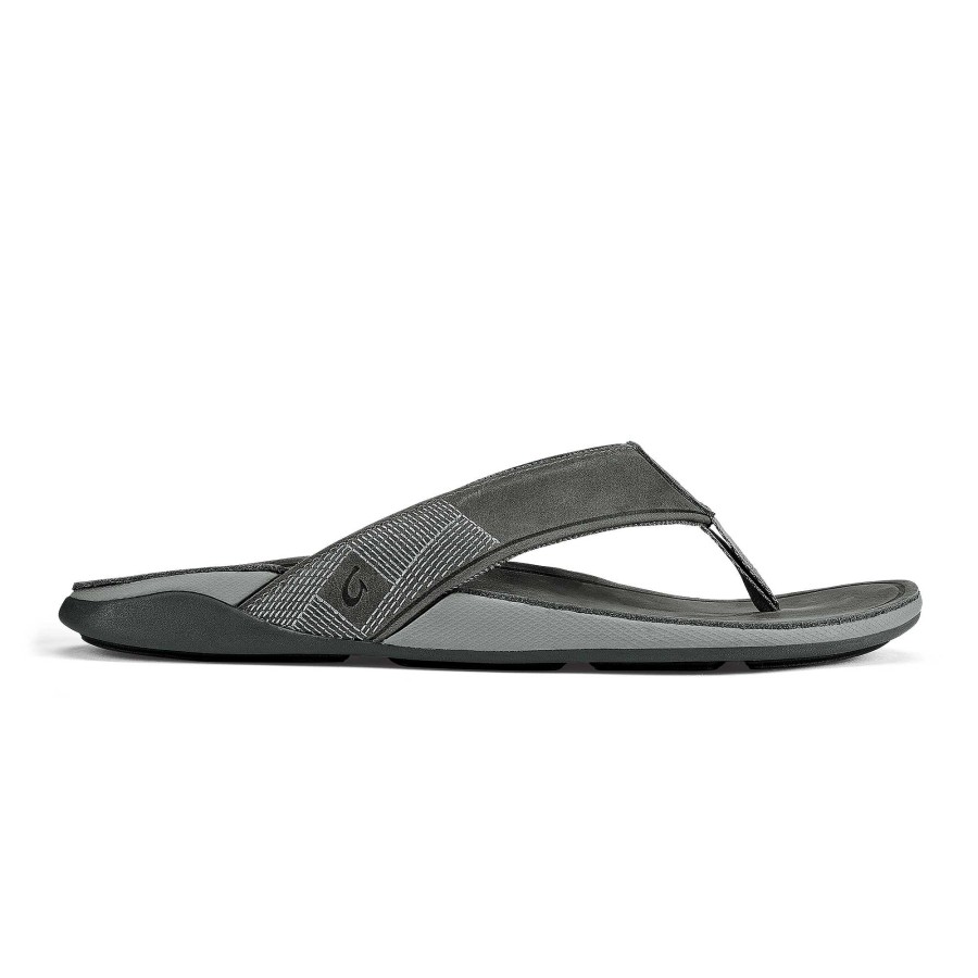 Men OluKai | Tuahine Men'S Leather Beach Sandals