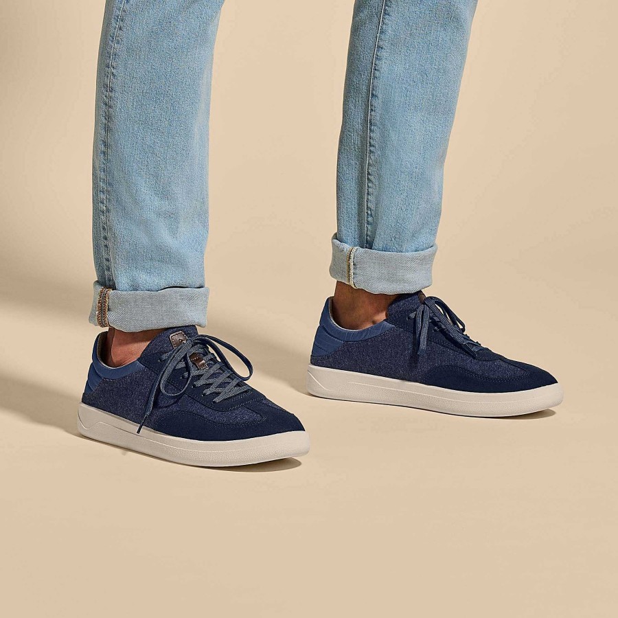 Men OluKai | Puliki Men'S Cotton Court Sneakers