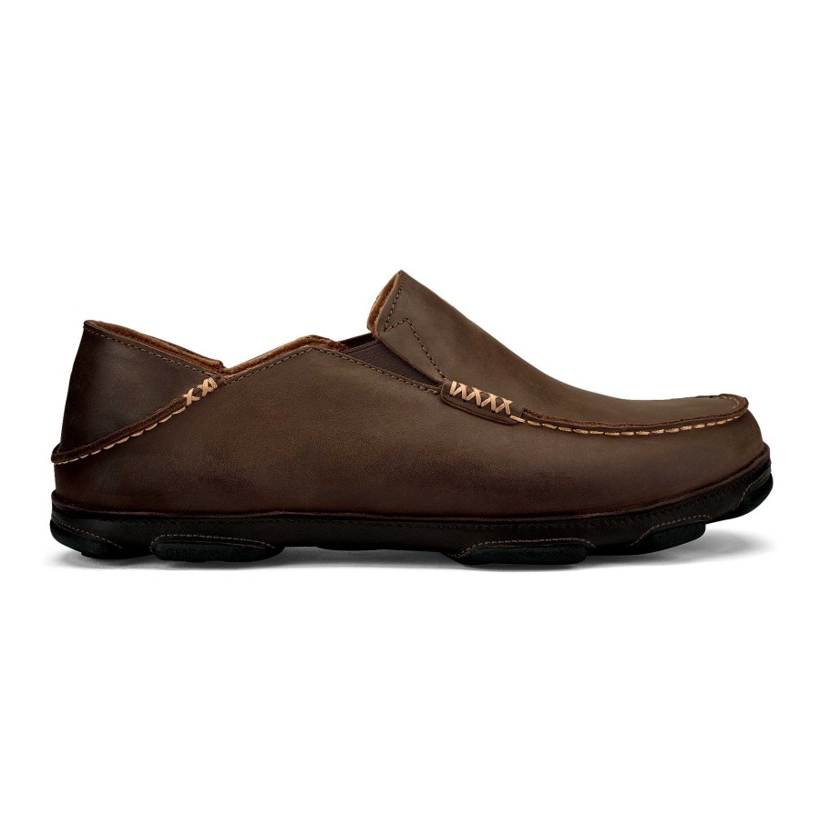 Men OluKai | Moloa Men'S Leather Slip On Shoes