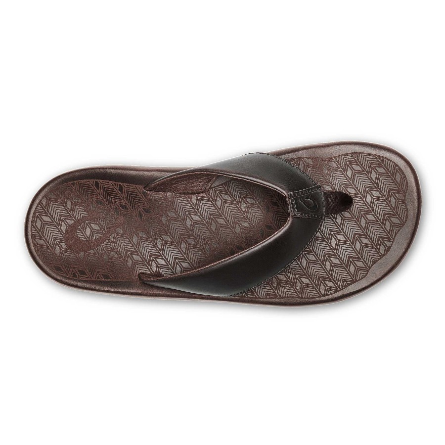 Men OluKai | Ilikai Men'S Premium Leather Sandals