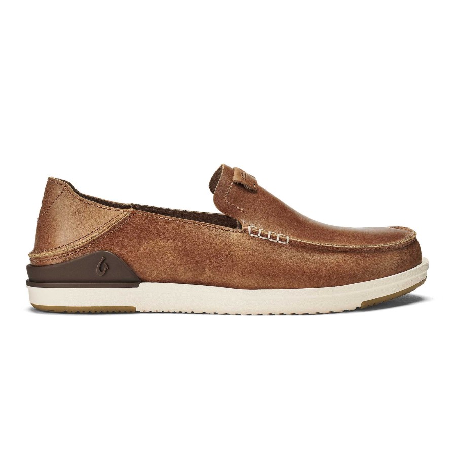 Men OluKai | Kakaha Men'S Leather Slip-On Shoes