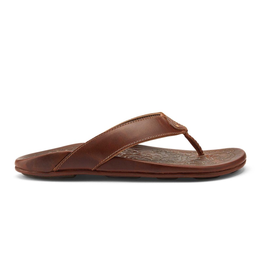 Men OluKai | Mekila Men'S High-Character Leather Sandals