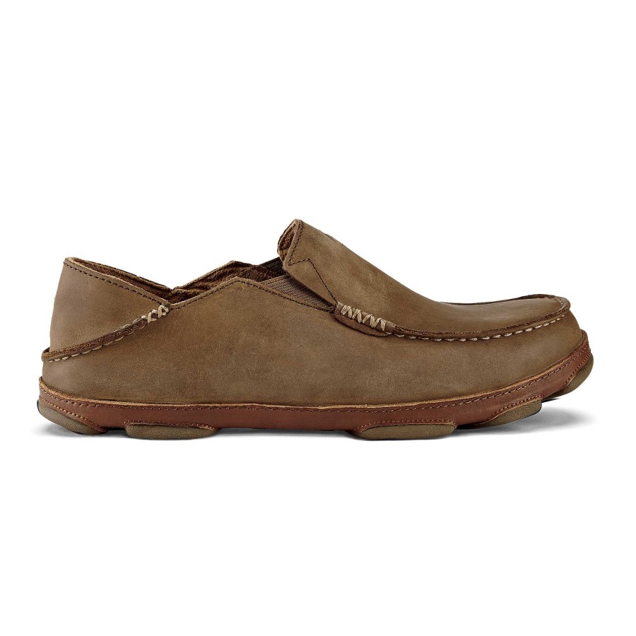 Men OluKai | Moloa Men'S Leather Slip On Shoes