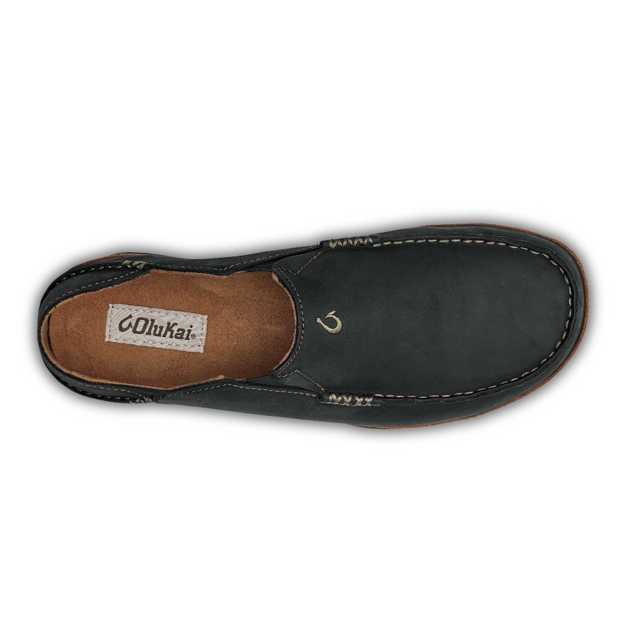 Men OluKai | Moloa Men'S Leather Slip On Shoes