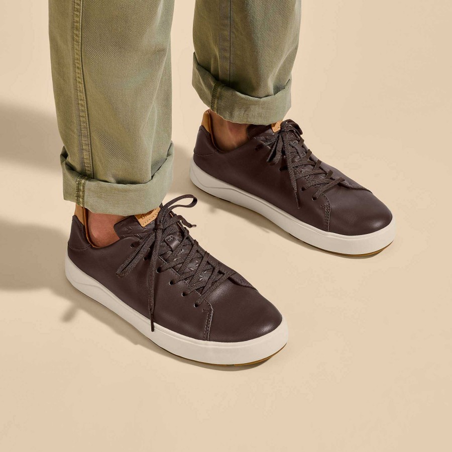 Men OluKai | Lae'Ahi Li 'Ili Men'S Waterproof Leather Sneakers