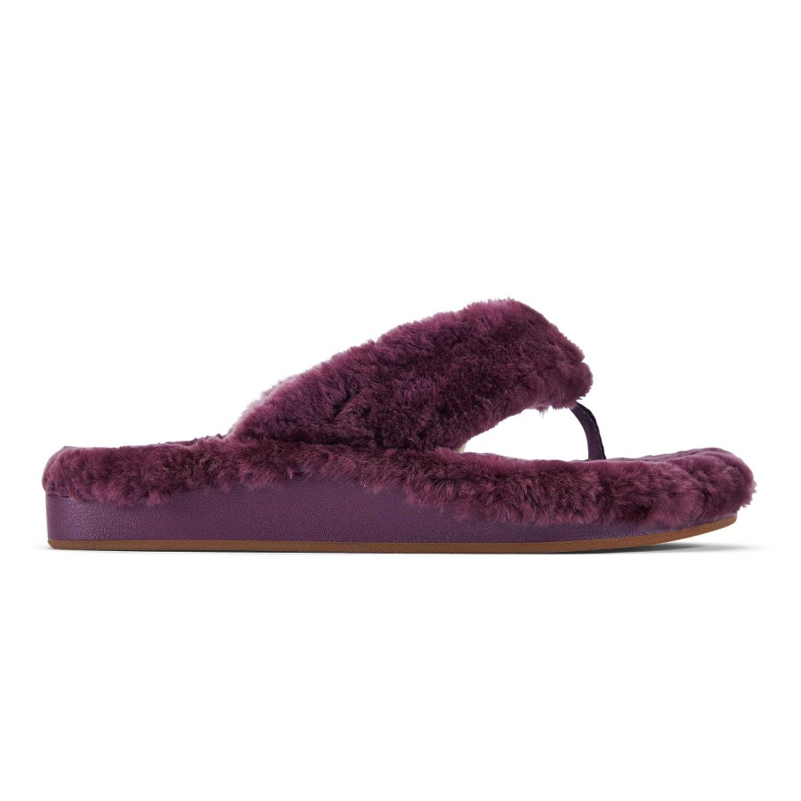 Women OluKai | Kipe'A Heu Women'S Fuzzy Slipper Sandals