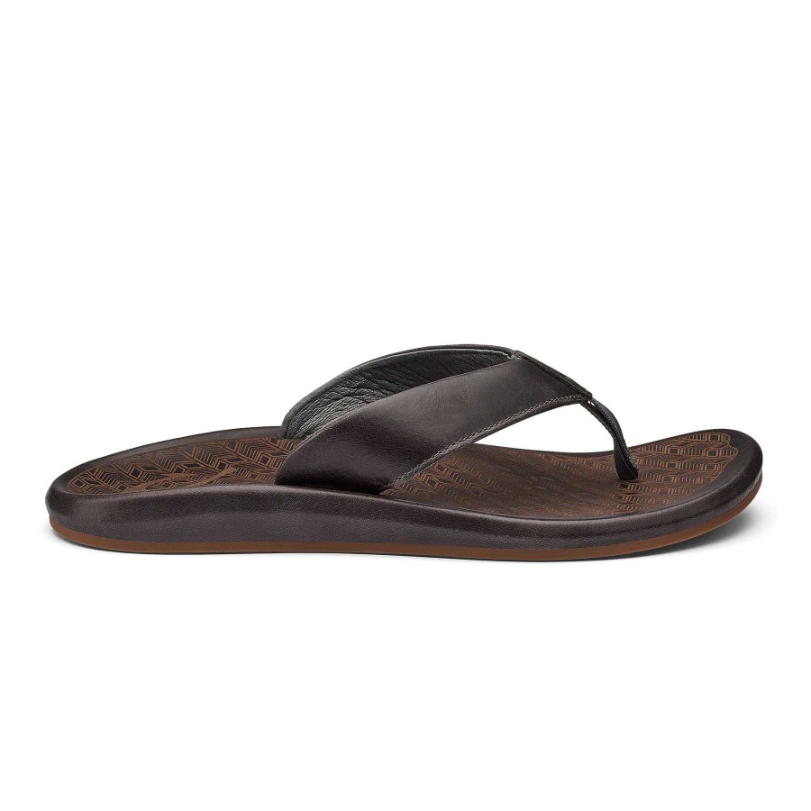 Men OluKai | Ilikai Men'S Premium Leather Sandals