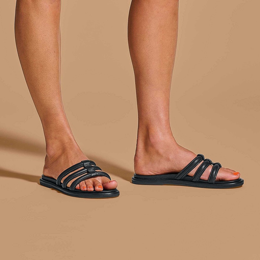 Women OluKai | Tiare Slide Women'S Leather Slide Sandals