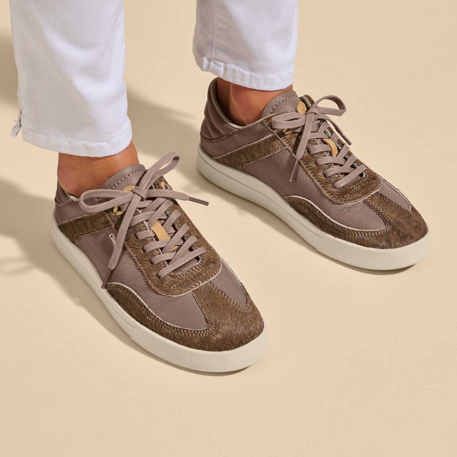 Women OluKai | Ha'Upu 'Oho Women'S Elevated Leather Sneakers