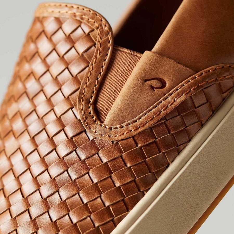 Men OluKai | Lae'Ahi Lauhala Men'S Woven Leather Shoes