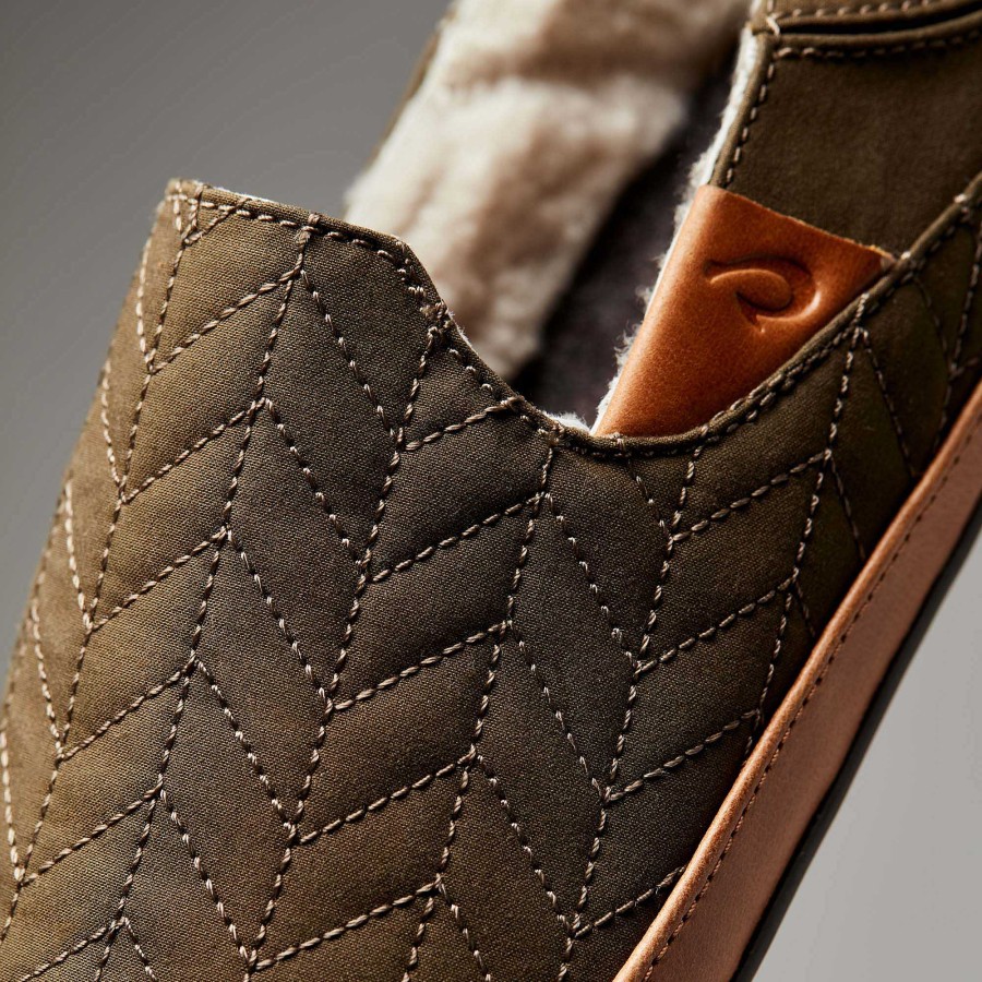 Men OluKai | Hanohano Men'S Waxed Canvas Slippers